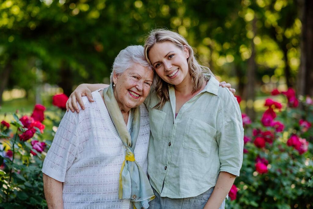 The Gardens at Castle Hills | Senior woman and her daugher